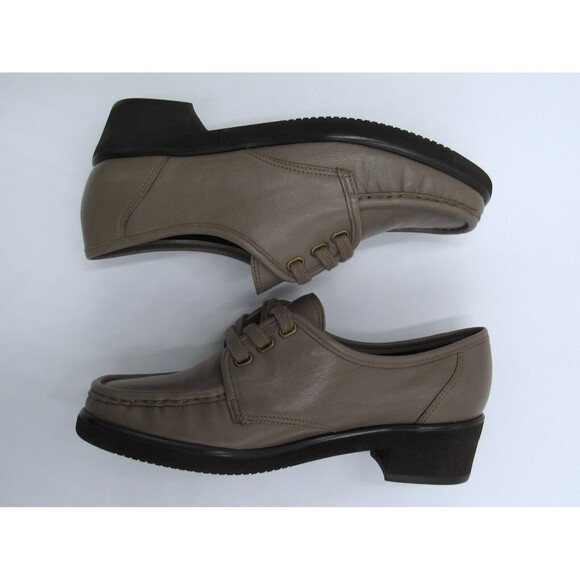 Walking Lady by Trotters Womens 6M Taupe Block Heeled Loafers Leather Casual - Picture 3 of 16